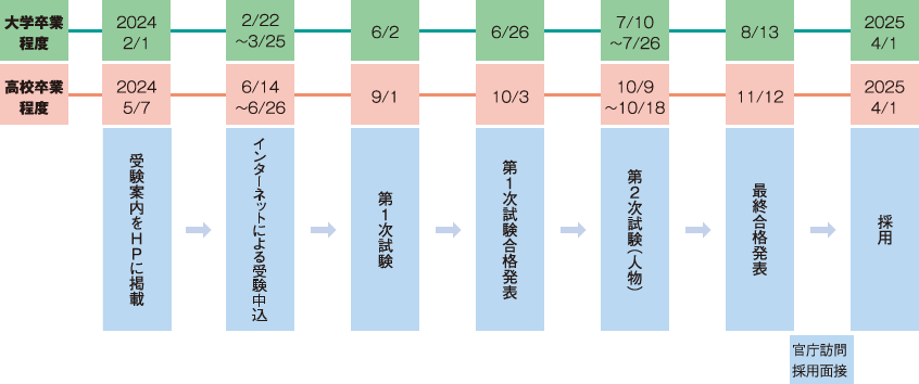 採用までの流れ（国家一般職試験・2023年度実績）